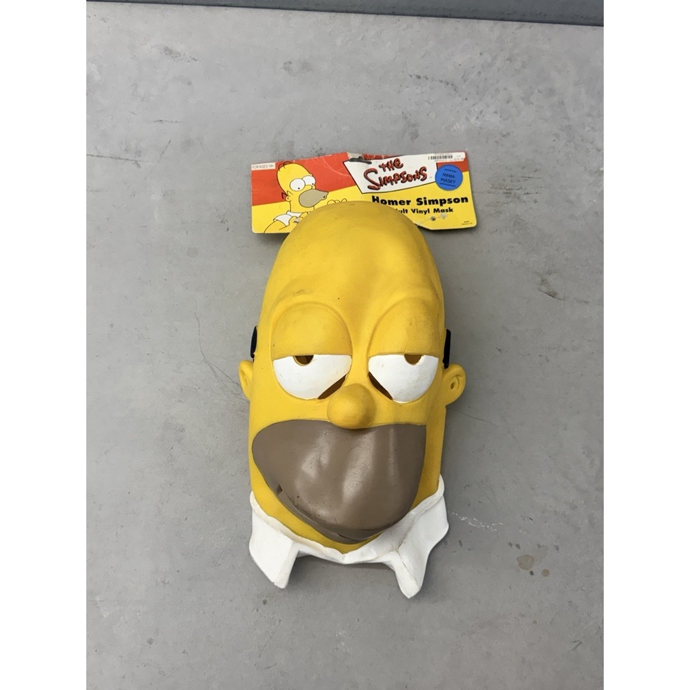Vintage 1999 The Simpsons Homer Simpson Rubber Mask Adult Halloween